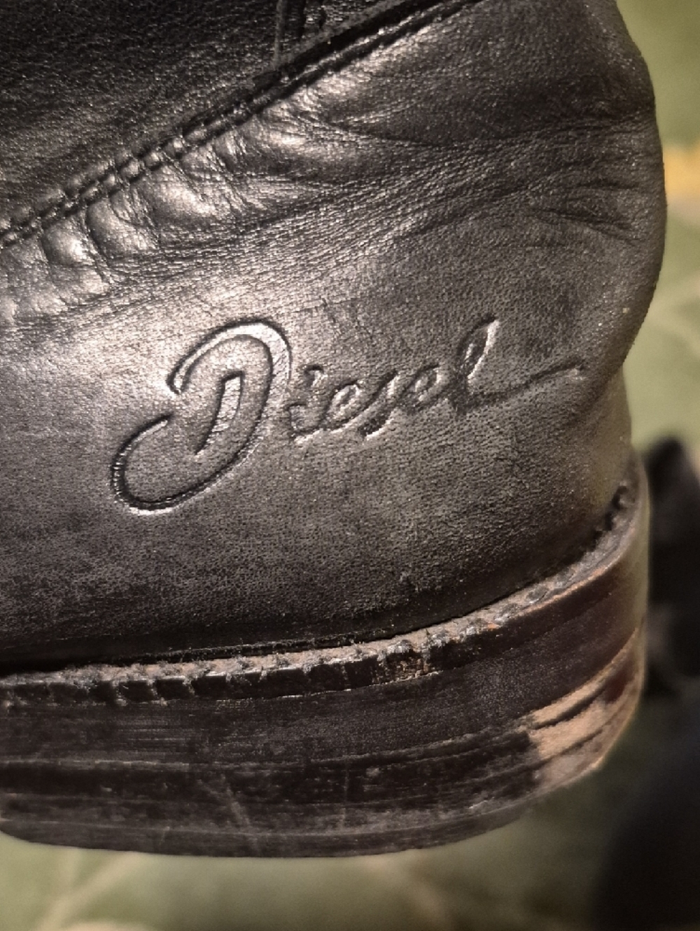 Diesel Black Leather Pull-On Engineer Boots - Picture 12 of 12